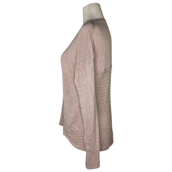 J.Crew 100% Linen Taupe Knit Sweater Women’s Medium Lightweight Pullover - Picture 4 of 7